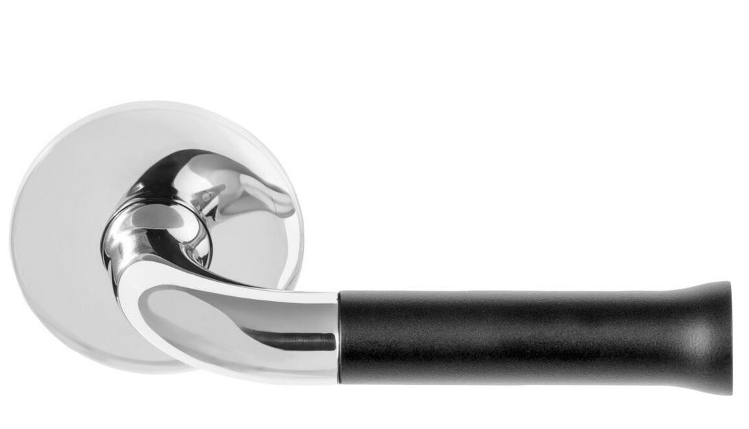 Deurkruk NOUR EV101/64 op Rozet RVS Gepolijst/Zwart