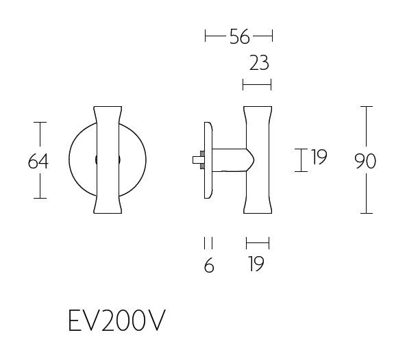 Voordeurknop Vast NOUR EV200V mat zwart - Afbeelding 3