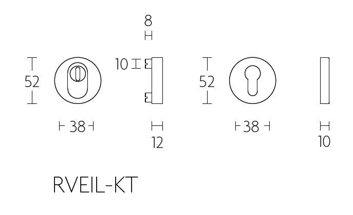 NOUR SKG3 veiligheid-rozet + kerntrekbeveiliging mat zwart - Afbeelding 2