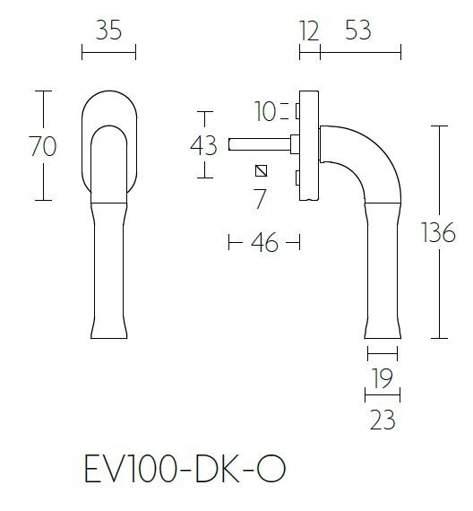Draaikiepgarnituur NOUR EV100-DK-O rvs gepolijst - Afbeelding 2
