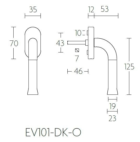 Draaikiepgarnituur NOUR EV101-DK-O PVD mat goud/zwart - Afbeelding 2