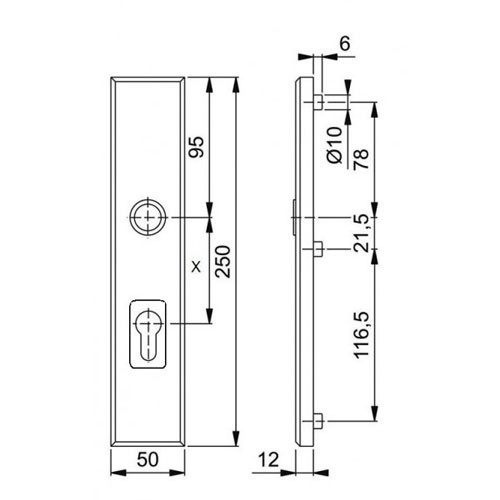 Veiligheidsbeslag PC85 met kerntrekbeveiliging Hoppe SKG3 - Afbeelding 2