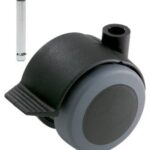 Meubelwiel Zwart Zacht + Rem 50 mm Stift 8 mm