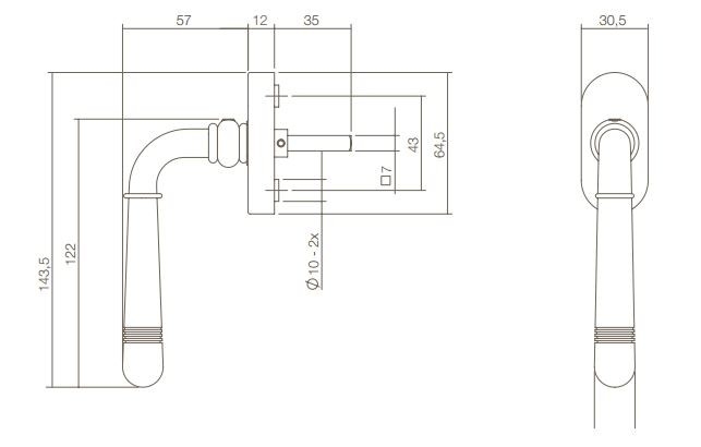 Intersteel Raamkruk Helena chroom