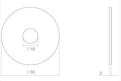 Intersteel rozetten zelfklevend ø55x2mm structuur zwart
