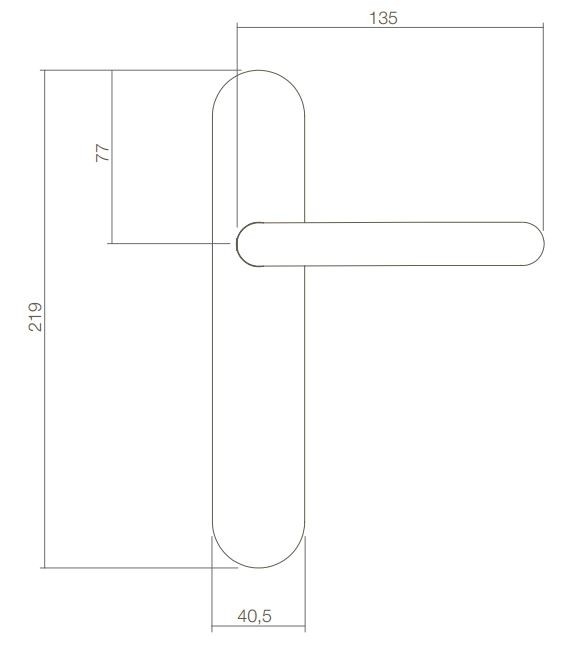 Deurklink Rond op verdekt schild Ovaal PC72 mm rvs - Afbeelding 2