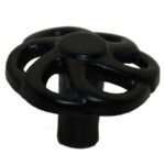 Knop Rond Open IJzer Zwart 35 mm
