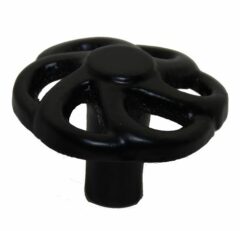 Knop Rond Open IJzer Zwart 35 mm