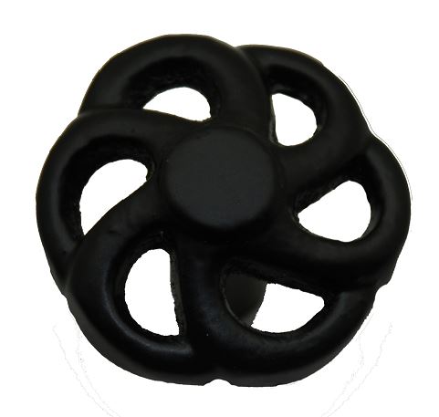 Knop Rond Open IJzer zwart 35 mm - Afbeelding 2