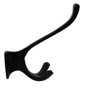 Kapstokhaak Dubbel Groot IJzer Zwart