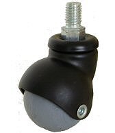 Meubelwiel Zwart Met Zacht Loopvlak Stift M10