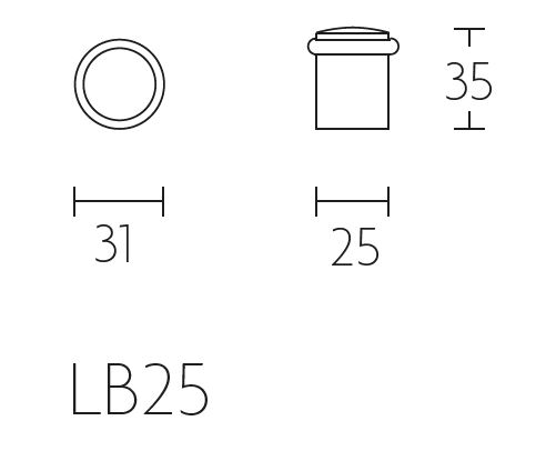 Deurstop BASICS LB25 mat rvs - Afbeelding 2