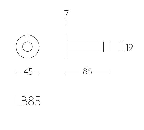 Deurstop BASICS LB85 mat rvs - Afbeelding 2