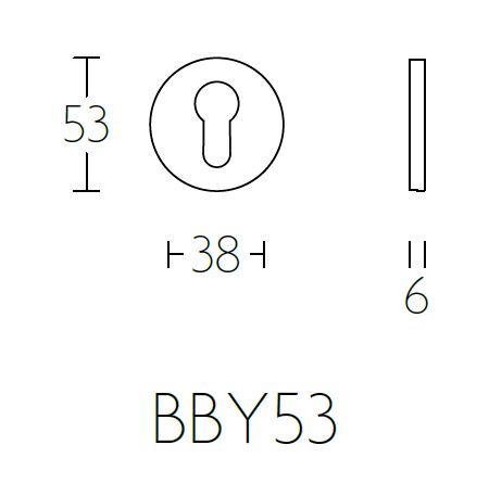 Cilinderplaatje TENSE BBY53 mat rvs - Afbeelding 2