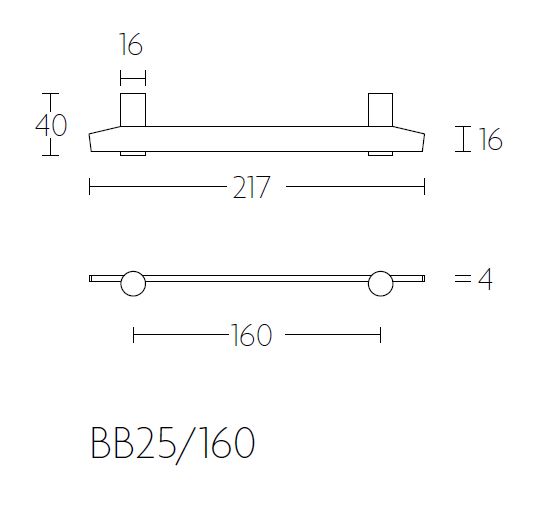 Meubelgreep TENSE BB25/160 mat rvs 160 mm - Afbeelding 2
