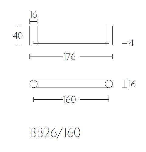 Meubelgreep TENSE BB26/160 brons 160 mm - Afbeelding 2