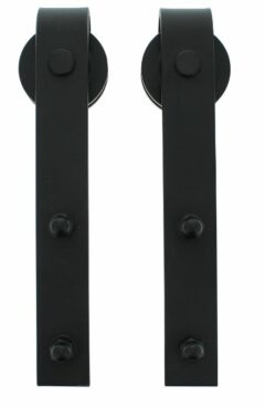 Set van 2 rollers tbv schuifdeursysteem, incl. bevestiging, mat zwart