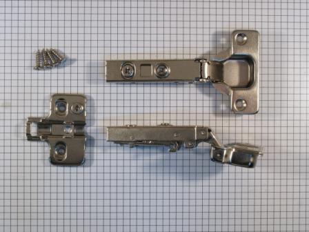 Keukenscharnier, softclose, vernikkeld, tbv opdekdeurtjes