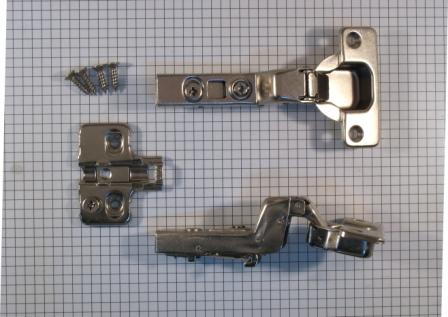 Keukenscharnier, softclose, vernikkeld, tbv invallende deurtjes