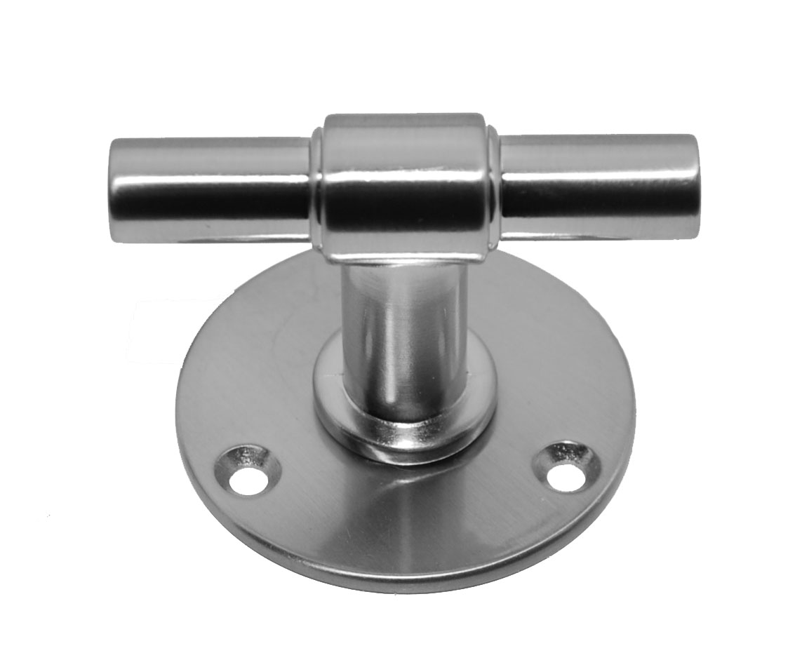 T-greep rvs-Look 55 mm Met Ronde Achterplaat