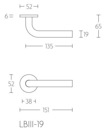 Deurklink BASICS LBIII-19 op ronde rozet mat zwart - Afbeelding 2