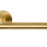 Deurkruk BASIC LBII-19 op ronde rozet PVD Mat Goud