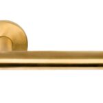 Deurkruk BASIC LBVII-19 op ronde rozet PVD Mat Goud