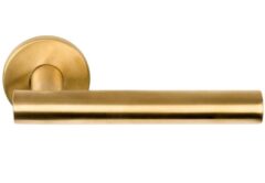 Deurkruk BASIC LBVII-19 op ronde rozet PVD Mat Goud