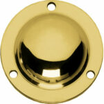 Afdekplaatje tbv bout voordeurknop messing gelakt