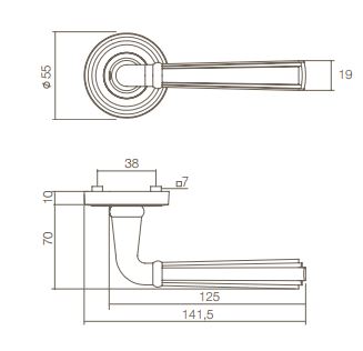 Intersteel deurklink Bellevue op rozet met PC-plaatjes oud grijs - Afbeelding 2