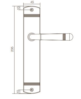 Intersteel Deurkruk Helena op schild PC72 oud grijs