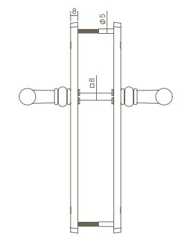 Intersteel Deurkruk Helena op schild WC63/8 oud grijs