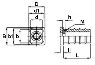 Inslagdop Vierkant 25x25 mm M8