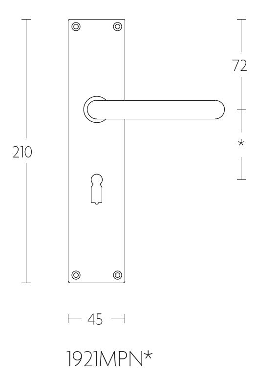 Deurklink op schild sleutelgat TIMELESS 1921MPN** mat nikkel - Afbeelding 2