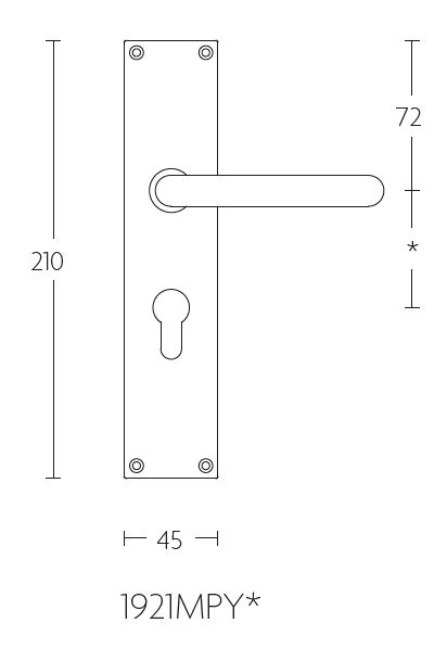 Deurklink op schild cilindergat TIMELESS 1921MPY** mat nikkel - Afbeelding 2