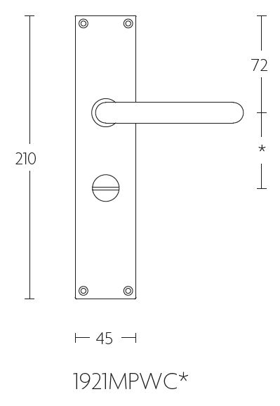 Deurklink op schild toiletsluiting TIMELESS 1921MPWC** mat nikkel - Afbeelding 2