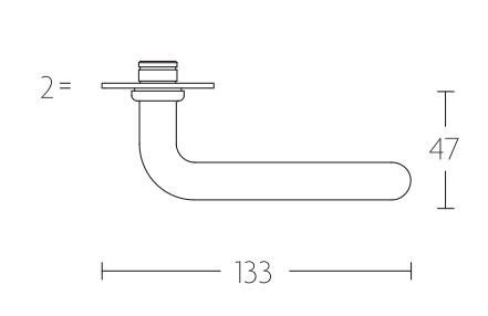 Deurklink op blind schild TIMELESS 1921MPSFC glans nikkel - Afbeelding 2