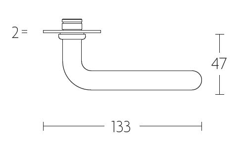 Deurklink op schild toiletsluiting TIMELESS 1921MPWC** glans nikkel - Afbeelding 3