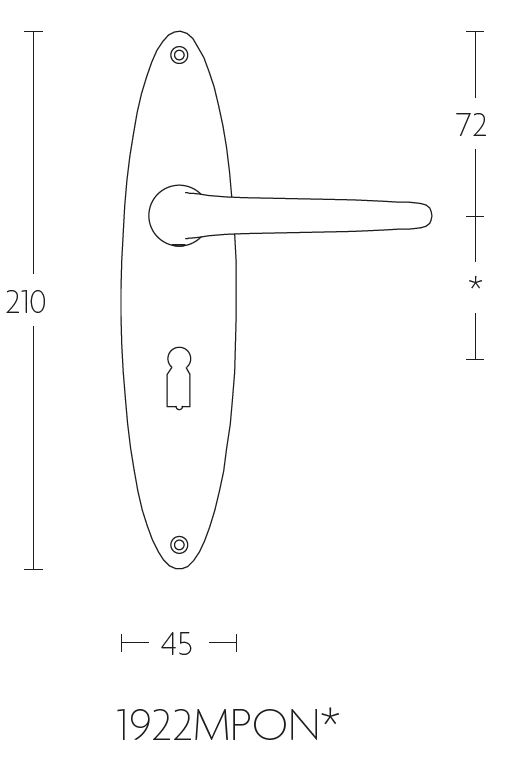 Deurklink op schild sleutelgat TIMELESS 1922MPON** mat nikkel - Afbeelding 2