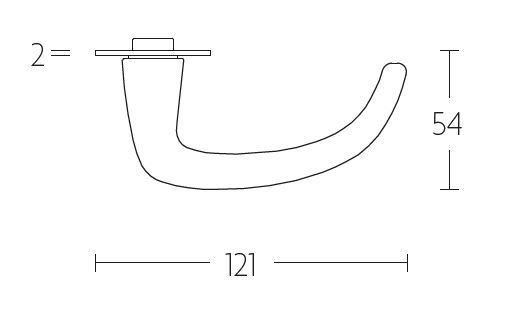 Deurklink op schild toiletsluiting TIMELESS 1922MPOWC** mat nikkel - Afbeelding 3