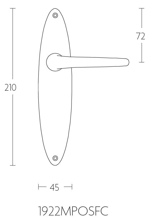 Deurklink op blind schild TIMELESS 1922MPOSFC glans nikkel - Afbeelding 3