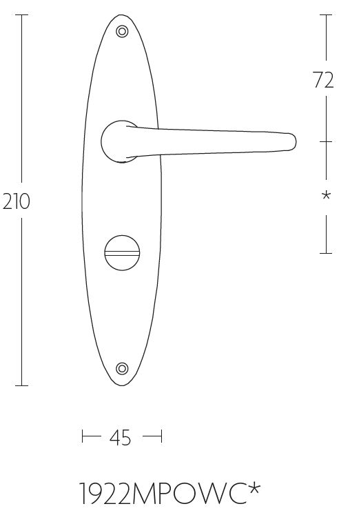 Deurklink op schild toiletsluiting TIMELESS 1922MPOWC** glans nikkel - Afbeelding 2