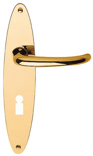 Deurkruk op schild Sleutelgat TIMELESS 1922MPON** Messing Ongelakt