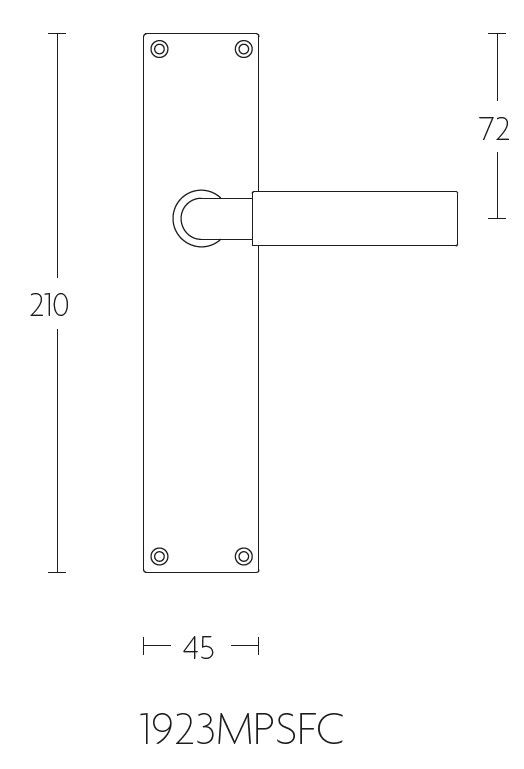 Deurklink op blind schild TIMELESS 1923MPSFC messing ongelakt - Afbeelding 2