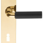 Deurkruk op schild Sleutelgat TIMELESS 1923MPN** Messing Ongelakt/Ebbenhout