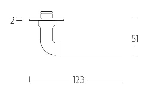 Deurklink op schild toiletsluiting TIMELESS 1923MPWC** messing ongelakt/ebbenhout - Afbeelding 3
