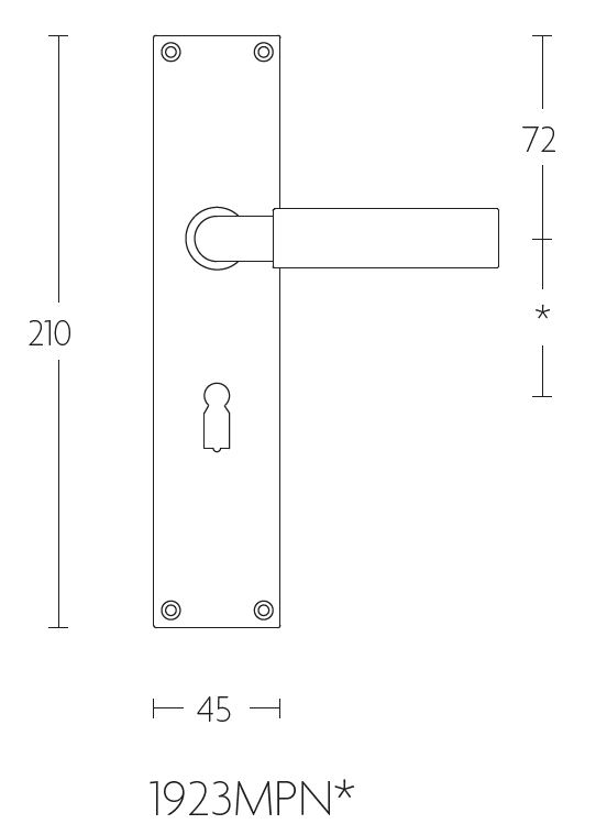 Deurkruk op schild Sleutelgat TIMELESS 1923MPN** Mat Nikkel
