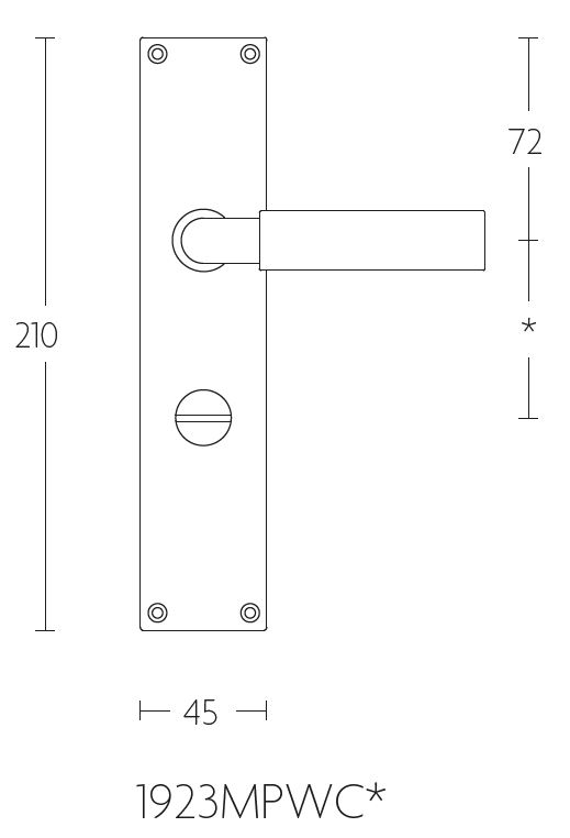 Deurklink op schild toiletsluiting TIMELESS 1923MPWC** glans nikkel - Afbeelding 2