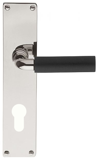 Deurkruk op schild Cilindergat TIMELESS 1923MPY** Glans Nikkel/Ebbenhout