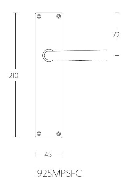 Deurklink op blind schild TIMELESS 1925MPSFC messing ongelakt - Afbeelding 2